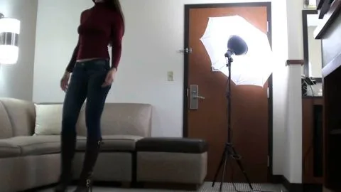 TiedinHeels Sylvia Turtleneck Jeans Brown Boots HH HD mp4