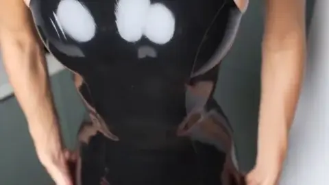 Supermolly777 – Black Latex Bodysuit Milf Poses in Kitchen