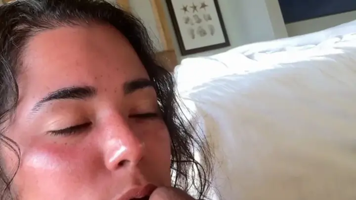 TanlinesNGoodTimes – Latina Blowjob on Dildo Self-Shot