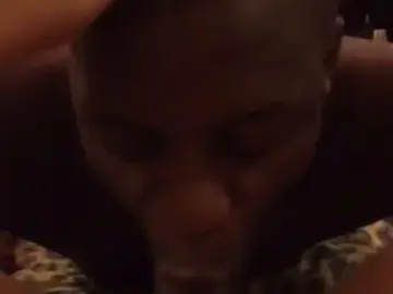 Slim Black Girl Gives White Guy a Blowjob
