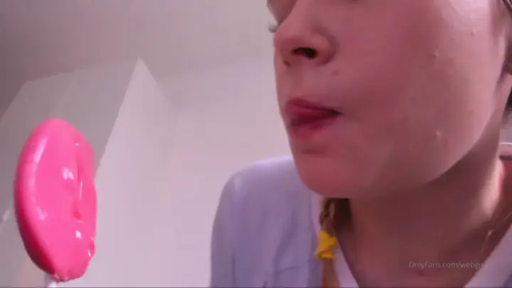 webgirl – Teen Blowjob on Pink Toy, Braided Brunette