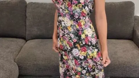 Milf Stella OF 2024 07 25 Black Floral Dress With Sandals