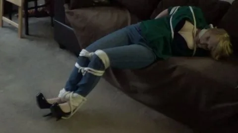 LeggyBondage IZZY BOUND AND GAGGED AT WRONG LADIES ADDRESS LAST PART