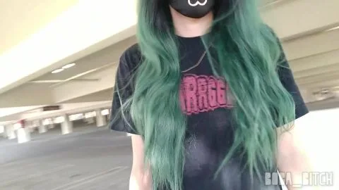 Boba Bitch NIP Fingering in a Public Parking Garage