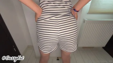 gassy kat gassy kat Caught in the act by the door, PAJAMAS drop, revealing my juicy bu