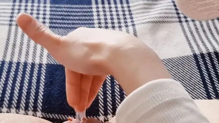 POV Blowjob from Woman with Ring on Finger Under Plaid Blanket