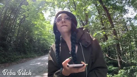 Boba Bitch NIP Fully Naked Public Uber Ride AND Clothing Abandonment Walk