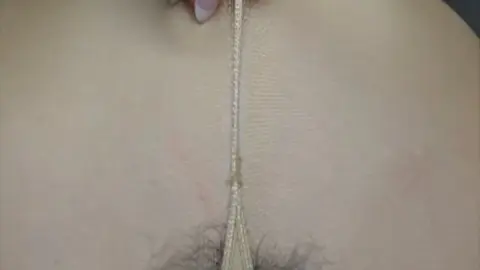 NatalieNightWolf – Slim Brunette Teases with Stockings Pulled Down