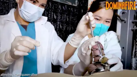 dominafire 2 Sadistic Nurses Sounding Slave In Chastity