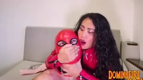 dominafire Breathplay In Latex Hood By Dominafire