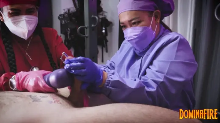 dominafire Sadistic Nurses Milking Their Patient With Urethra Sounding